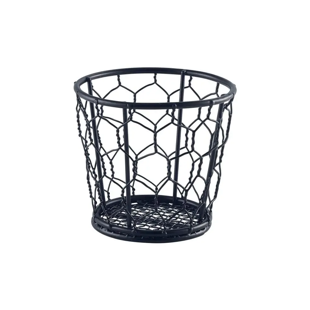 Cesta Degustacion Alambre Negra 10X9 Cm.