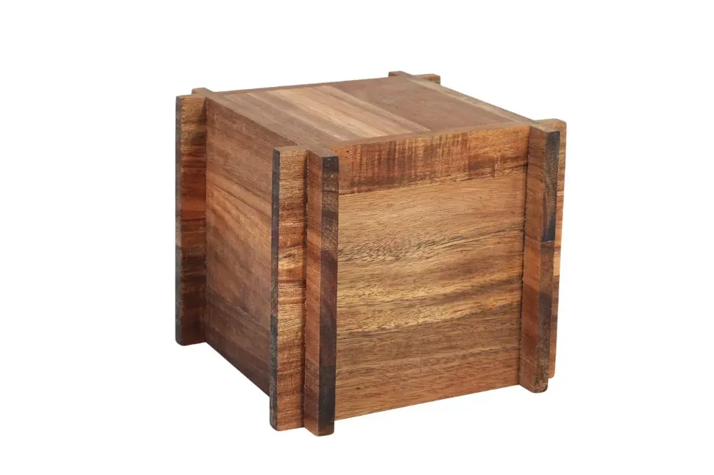 Pedestal Madera Acacia 17X17X14.5 Cm.