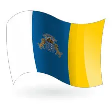 Bandera Canaria C/Escudo 150x100 cm.                             
