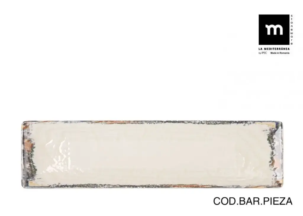 Fuente Rectangular Albus Elite Brillo 30X8 Cm. 