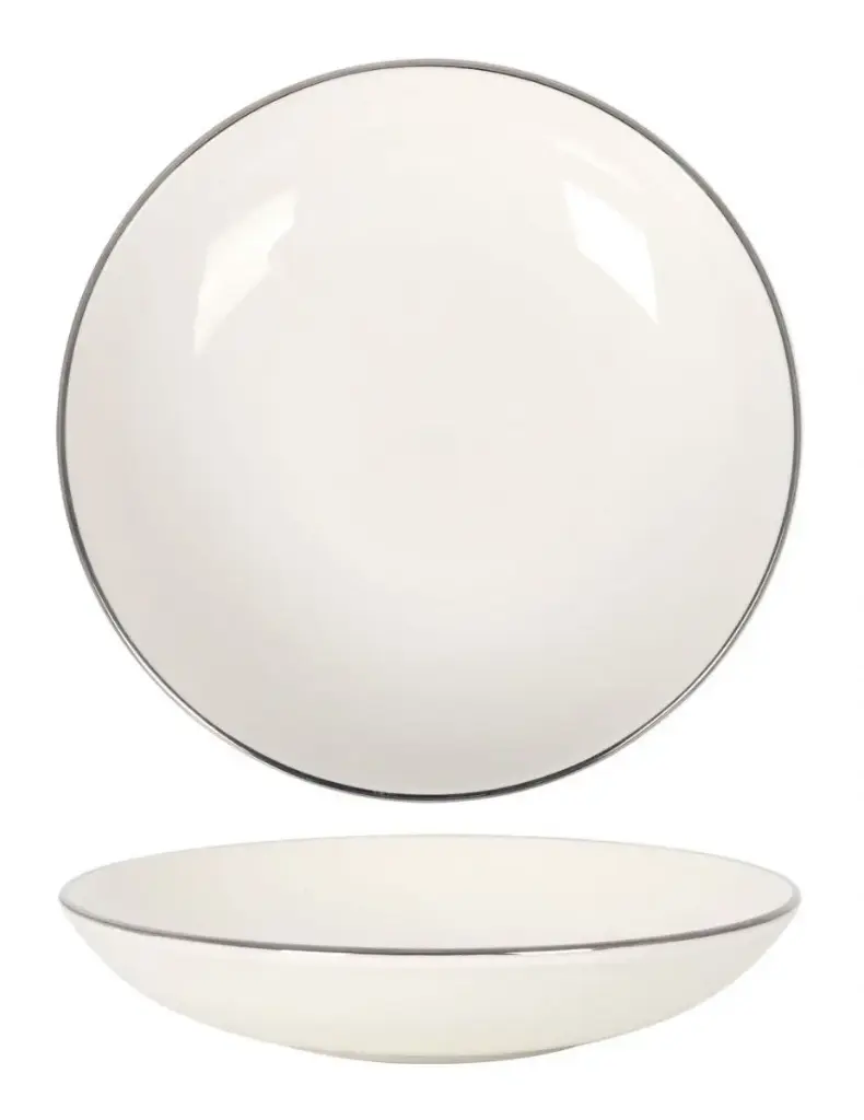 Plato Hondo Gourmet Filo Plata 23X4 Cm.