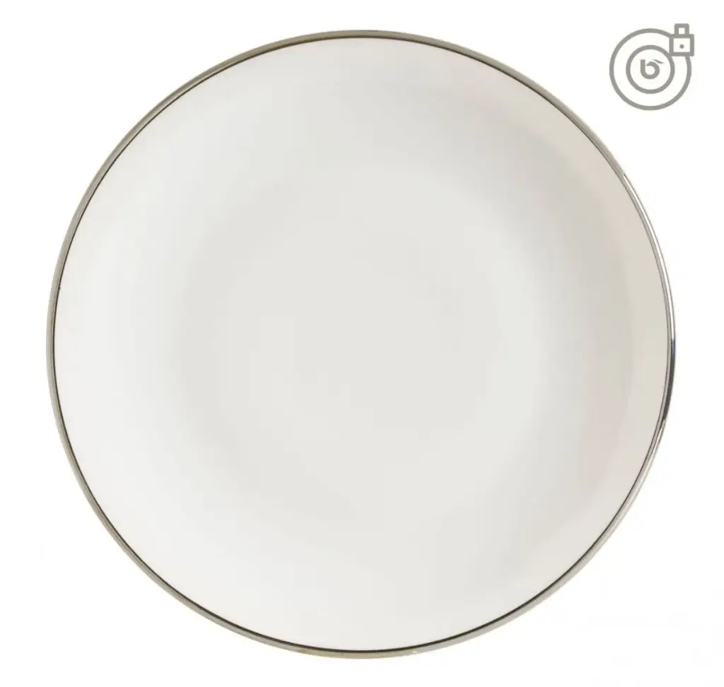 Plato Llano Gourmet Filo Plata 27X2,5 Cm.