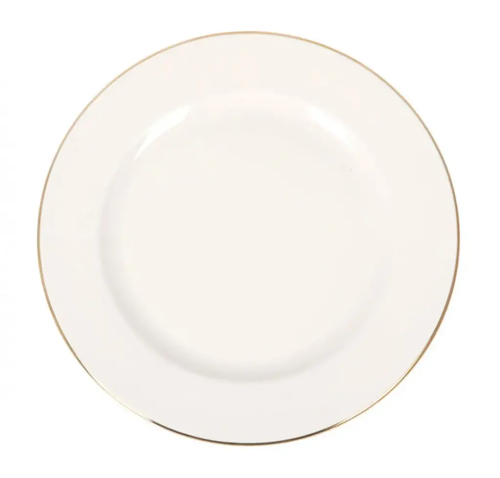 Plato Llano Banquet Filo Plata 25X2,5 Cm.
