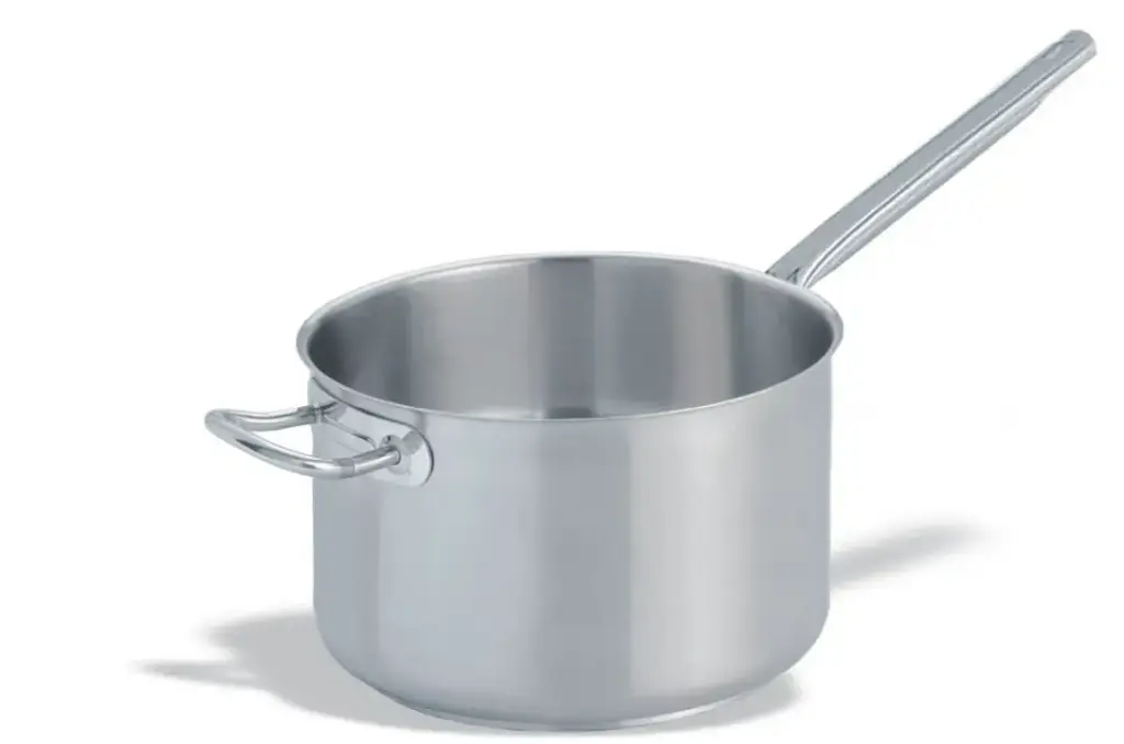 Cazo Recto Alto Inox. Con Contra Asa 32 Cm.
