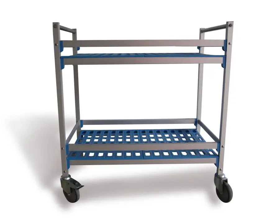 Carro Servicio Aluminio Y Polietileno 2 Estantes 97X56X94.5 Cm.