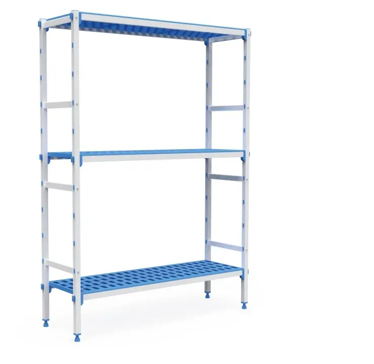 Estanteria Polipropileno Y Aluminio 3 Niveles 93.5X55.5X175 Cm.