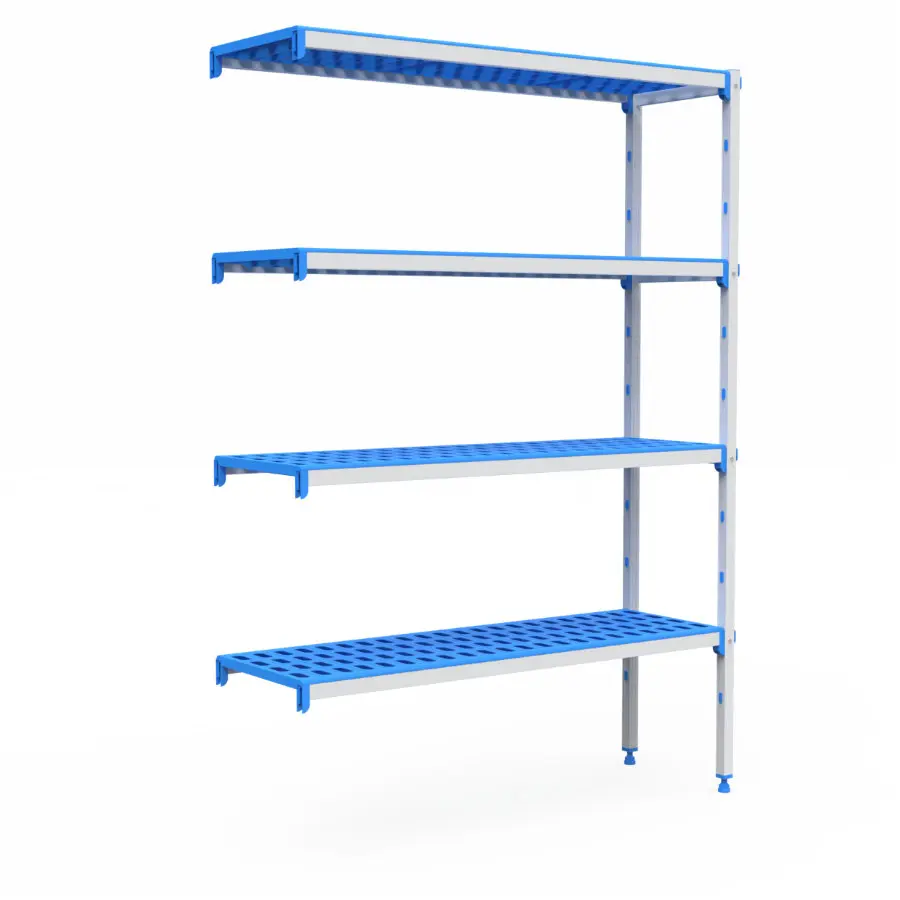 Estanteria Angular Aluminio / Polietileno 4 Niveles 1675X555X1750 Mm.
