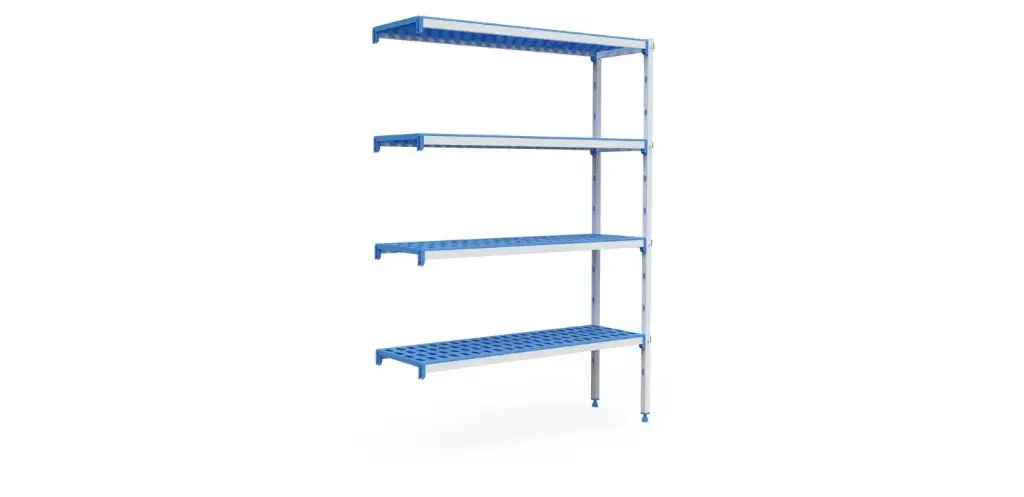 Estanteria Aluminio / Polietileno Angular 4 Niveles 1810X555X1750 Mm.