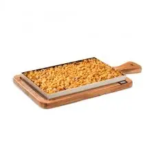 Llauna Rectangular Soporte Madera C/Mango 34X18X3 Cm.