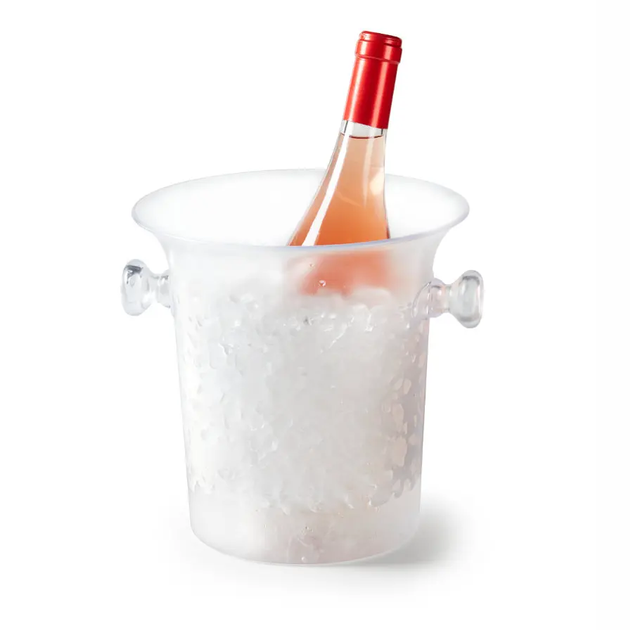 Champanera Plastica Con Pomos Transparente 21X21,5 Cm.