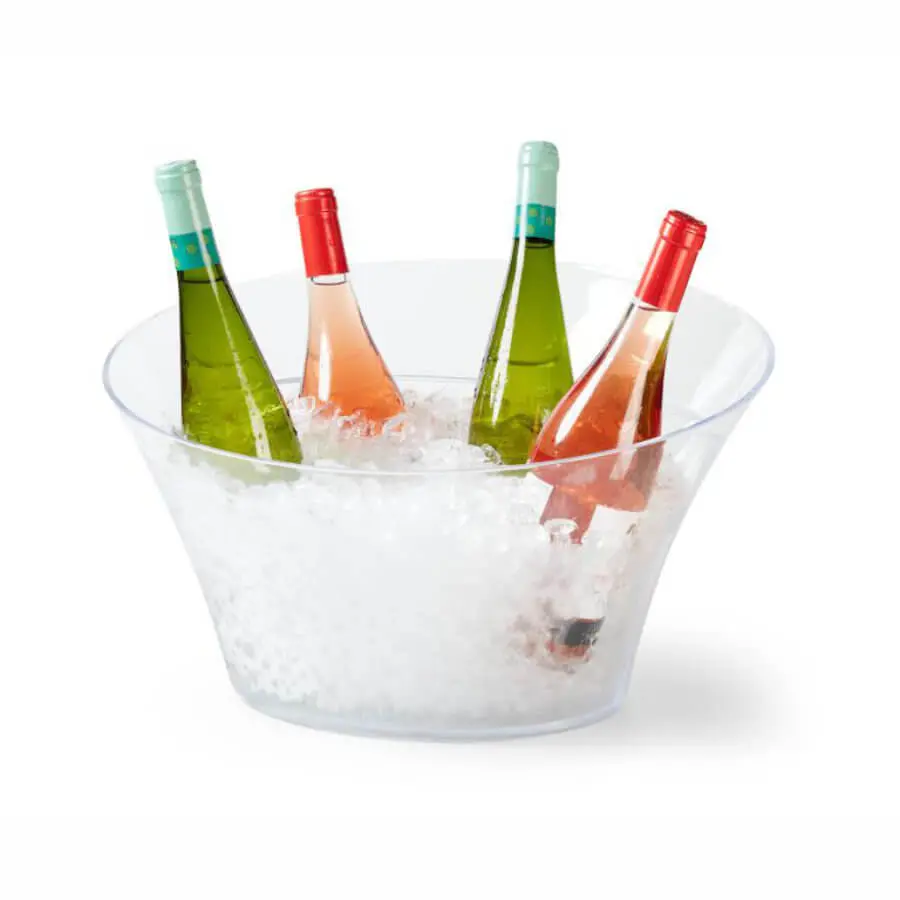 Champanera Plastica Oval Transparente 25 Cm.