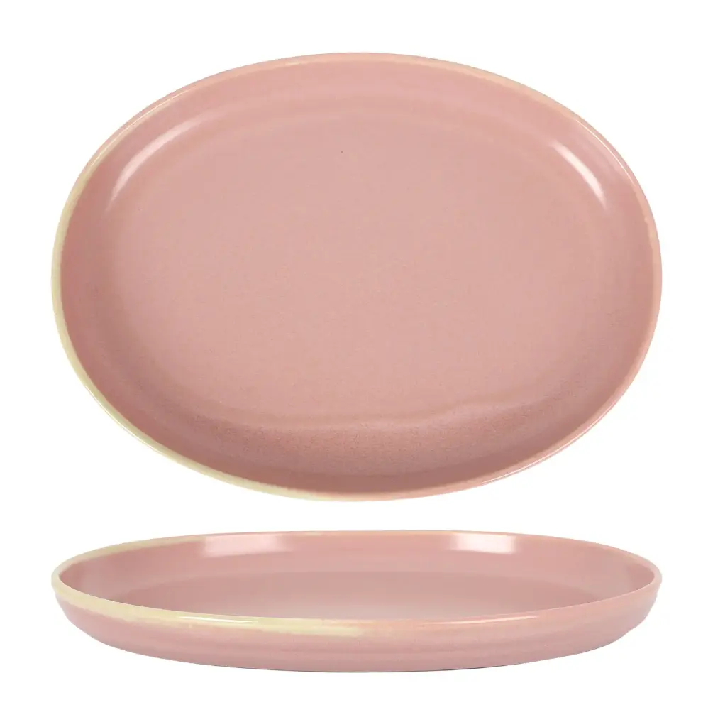 ZZ26 Fuente Oval Aljarafe Rosa 31X23X4 Cm.