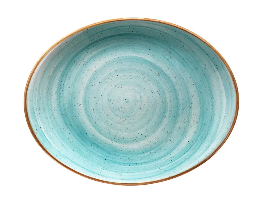 Fuente Oval  Aqua 31X24 Cm.