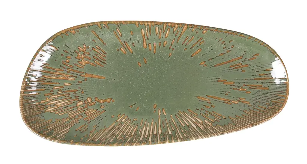 Fuente Tango Barroco Porcelana Verde 36X17 Cm.