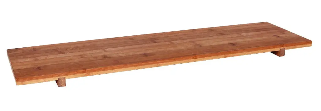 Fuente Rectangular Madera Bambu C/Elevadores 70X20X3 Cm.