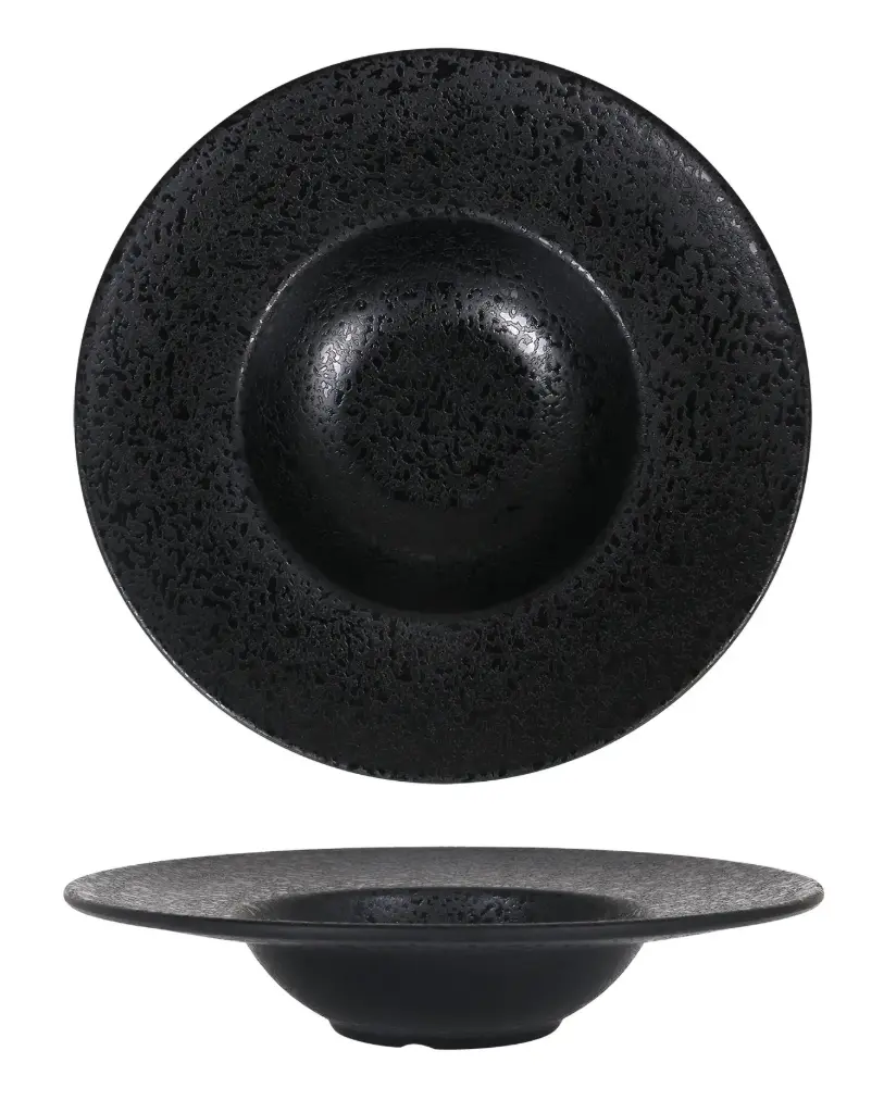 Plato Pasta Korio Arizona Melamina Negro 28,5 Cm.