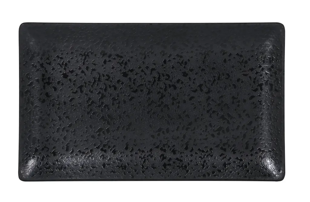 Fuente Rectangular Korio Arizona Melamina Negra 25X15 Cm.