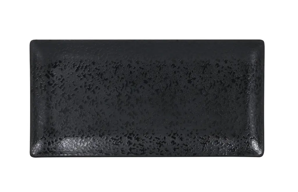 Fuente Rectangular Korio Arizona Melamina Negra 30X15 Cm.
