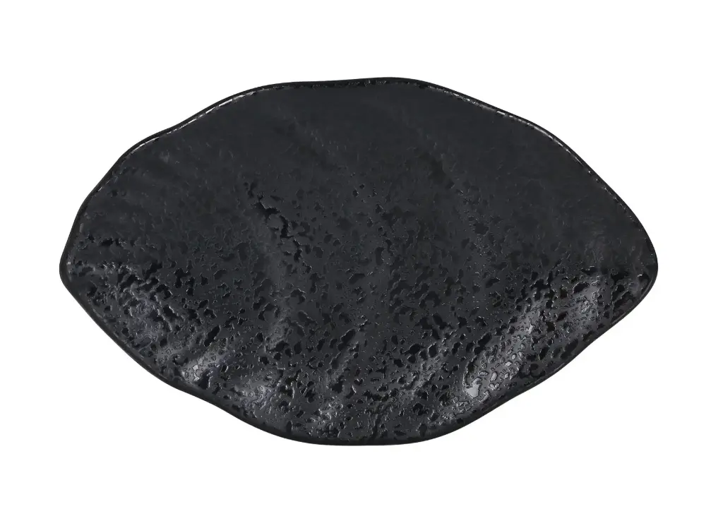 Fuente Oval Concha Arizona Melamina Negra 25X16 Cm.