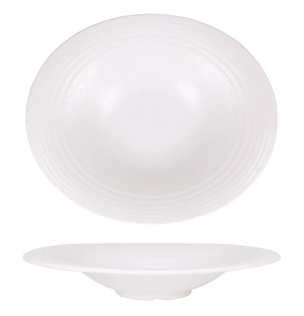 Plato Pasta Oval Tohu Arizona Melamina Blanco 29X24.5 Cm.