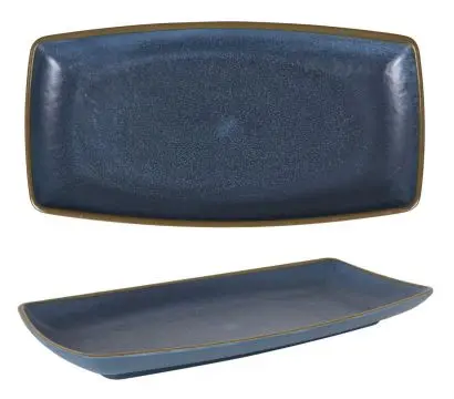 Fuente Rectangular Melamina Axarquia Azul 33X17X3 Cm.