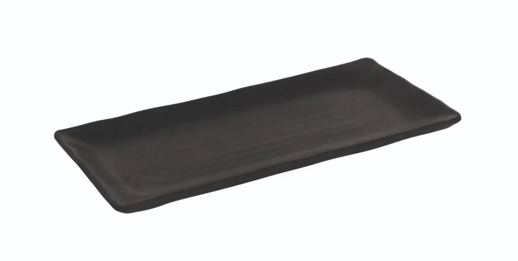 Fuente Rectangular Troya Negra Melamina 26X11,5X2 Cm.