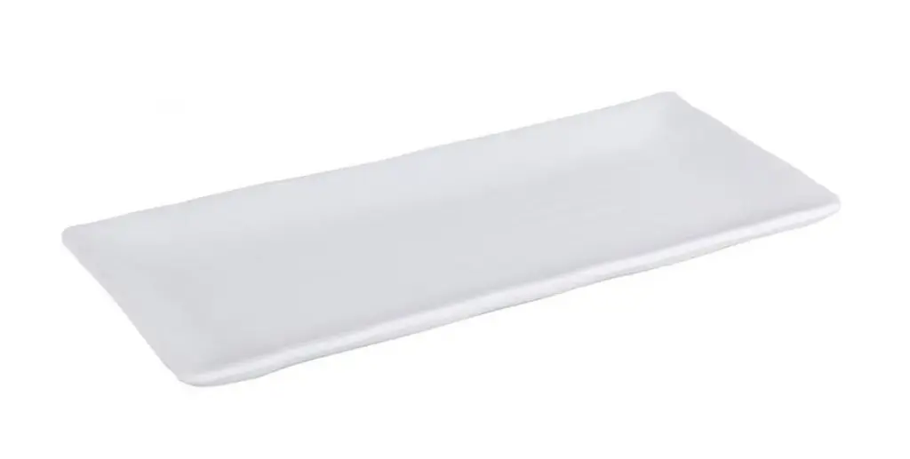 FUENTE RECTANGULAR TROYA MELAMINA BLANCA 21.5X10 CM.