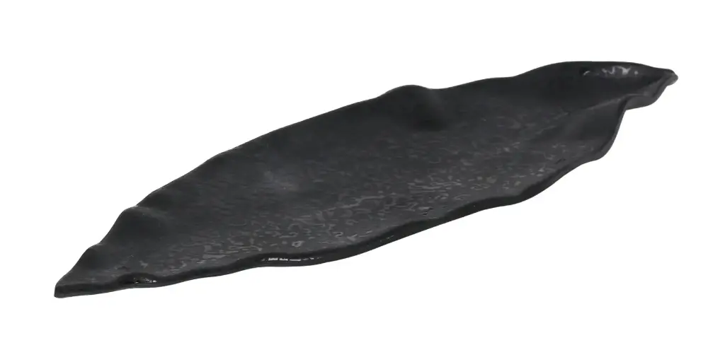 Fuente Leaf Melamina Negra 30X8X2 Cm.