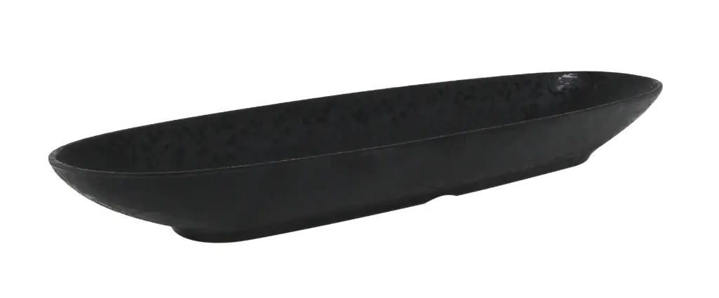 Fuente Croquette Melamina Negra 33X9X4 Cm.