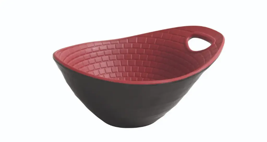 Ensaladera Perpignan Negro/Rojo Melamina 17X14X8 Cm.