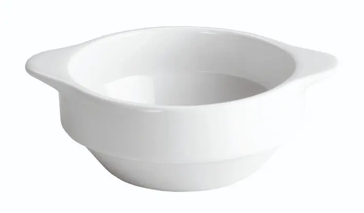 Bol Consome Con Asas Melamina Blanco 15X12X5,5 Cm. 30 Cl.