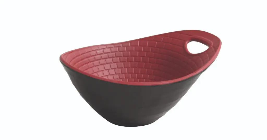 Bol Perpignan Negro/Rojo Melamina 15X12X7 Cm.