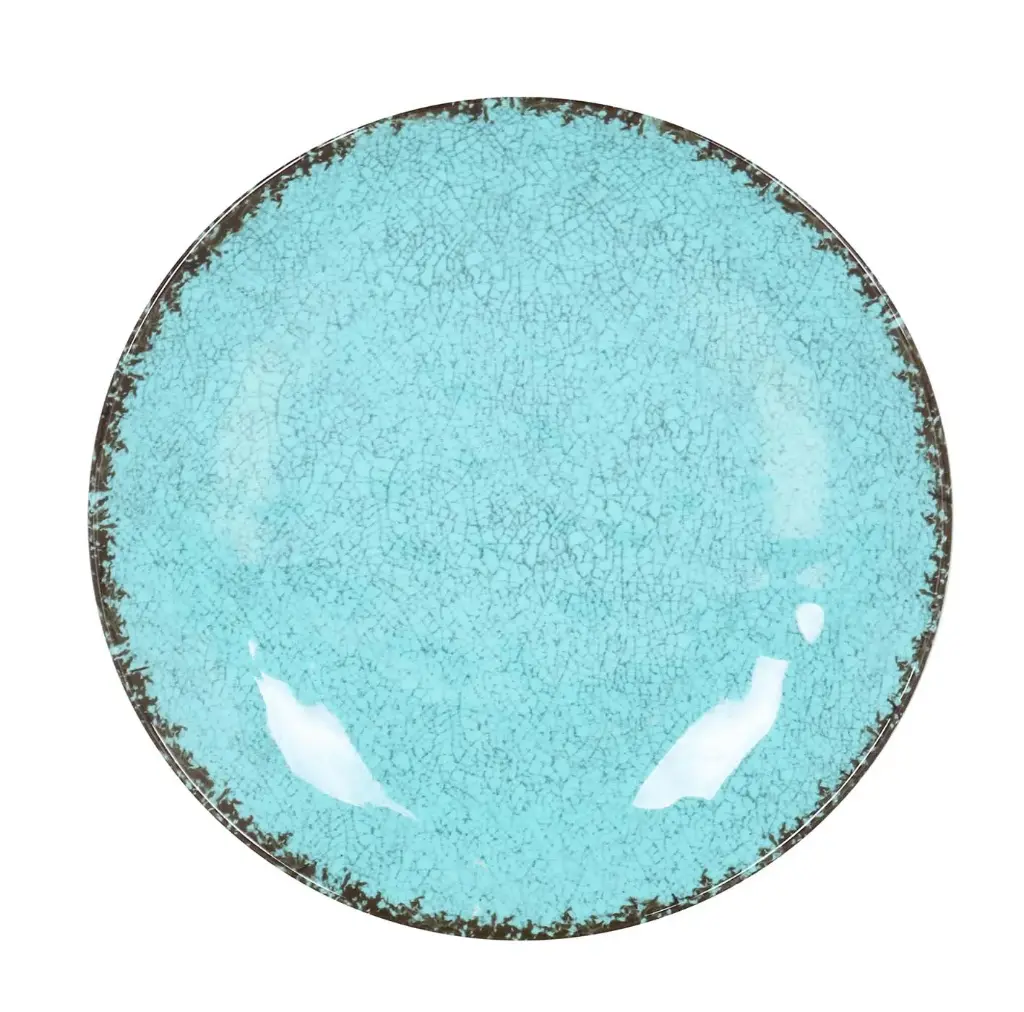 Plato Llano Guayaba Azul Melamina 25,5X4 Cm.