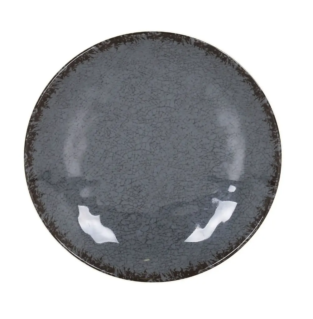 Plato Postre Guayaba Gris Melamina 20,5X3 Cm.