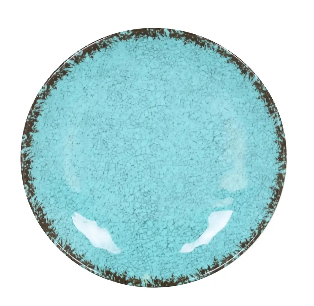 Plato Postre Guayaba Azul Melamina 20,5X3 Cm.