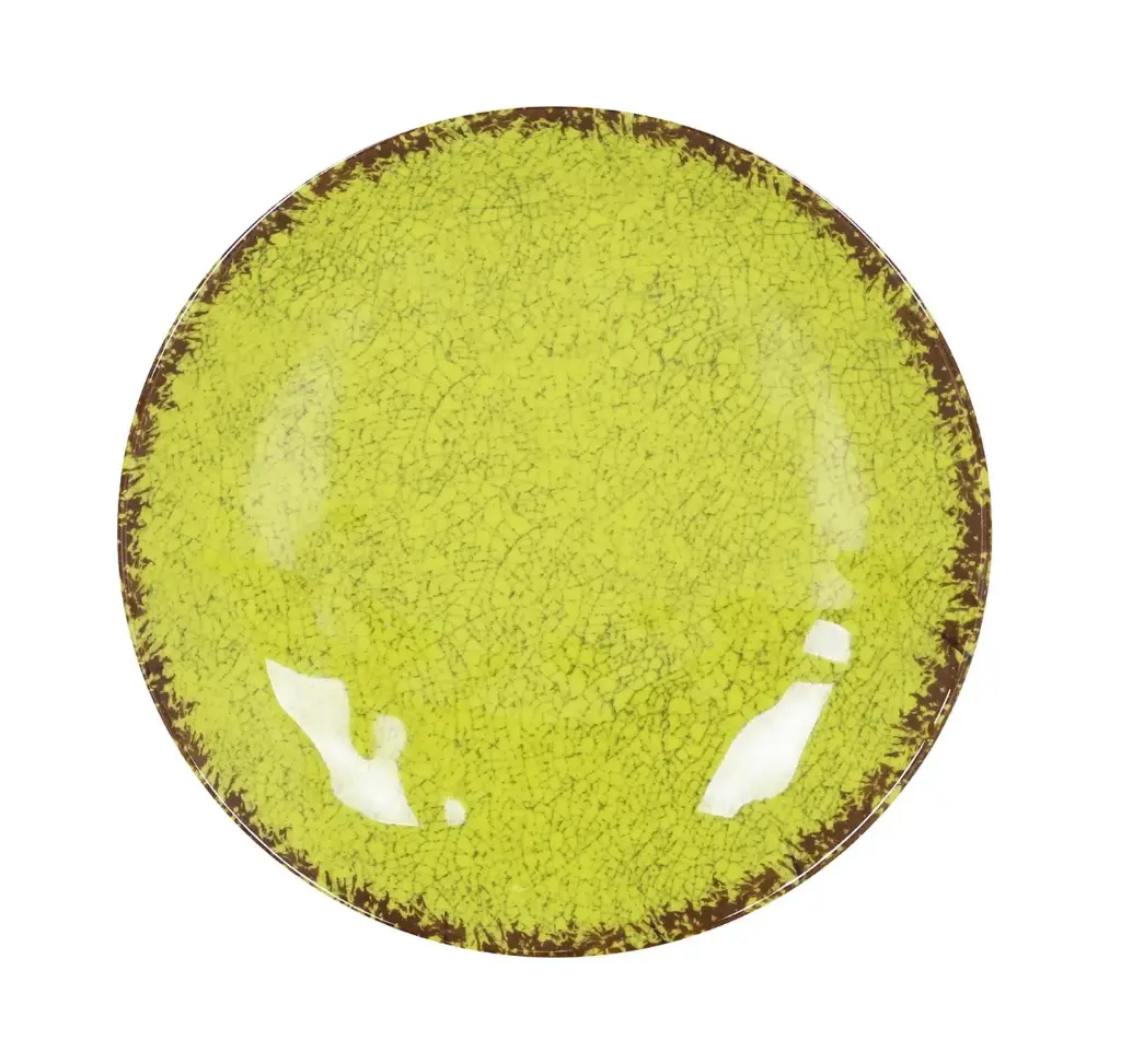 Plato Postre Guayaba Pistacho Melamina 20,5X3 Cm.