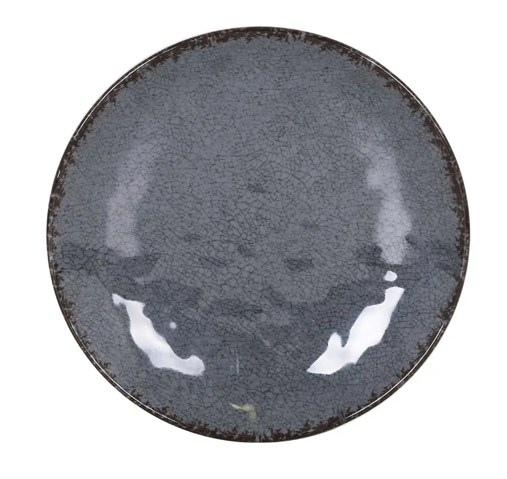 Plato Llano Guayaba Gris Melamina 25,5X4 Cm.