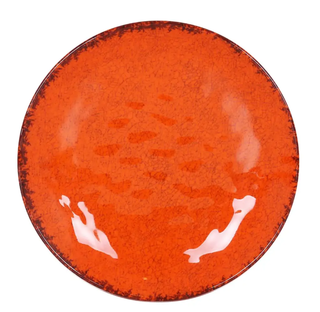 Plato Llano Guayaba Naranja Melamina 25,5X4 Cm.
