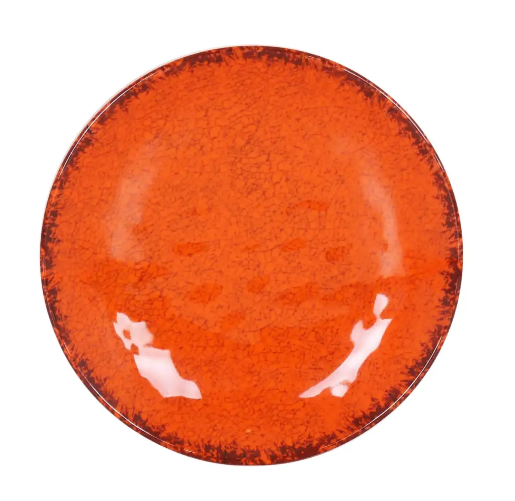 Plato Postre Guayaba Naranja Melamina 20,5X3 Cm.