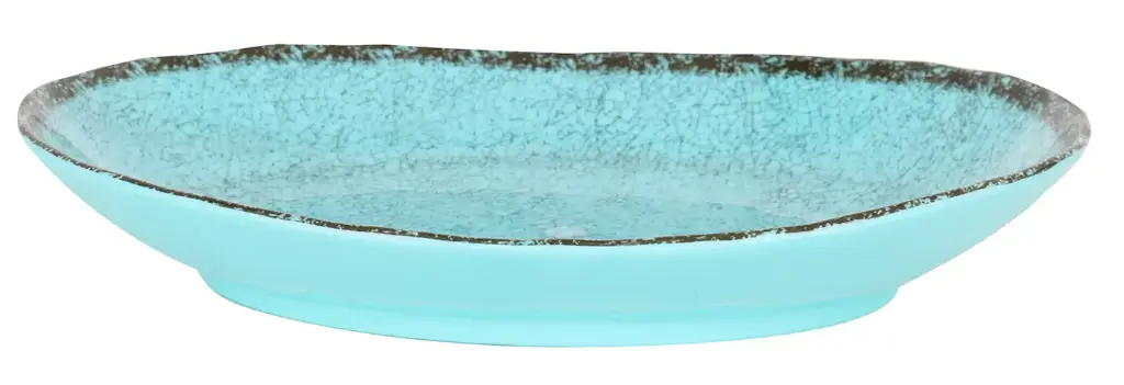 Fuente Oval Guayaba Azul Melamina 28X21X4 Cm.