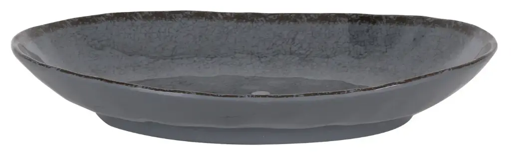 Fuente Oval Guayaba Gris Melamina 28X21X4 Cm.