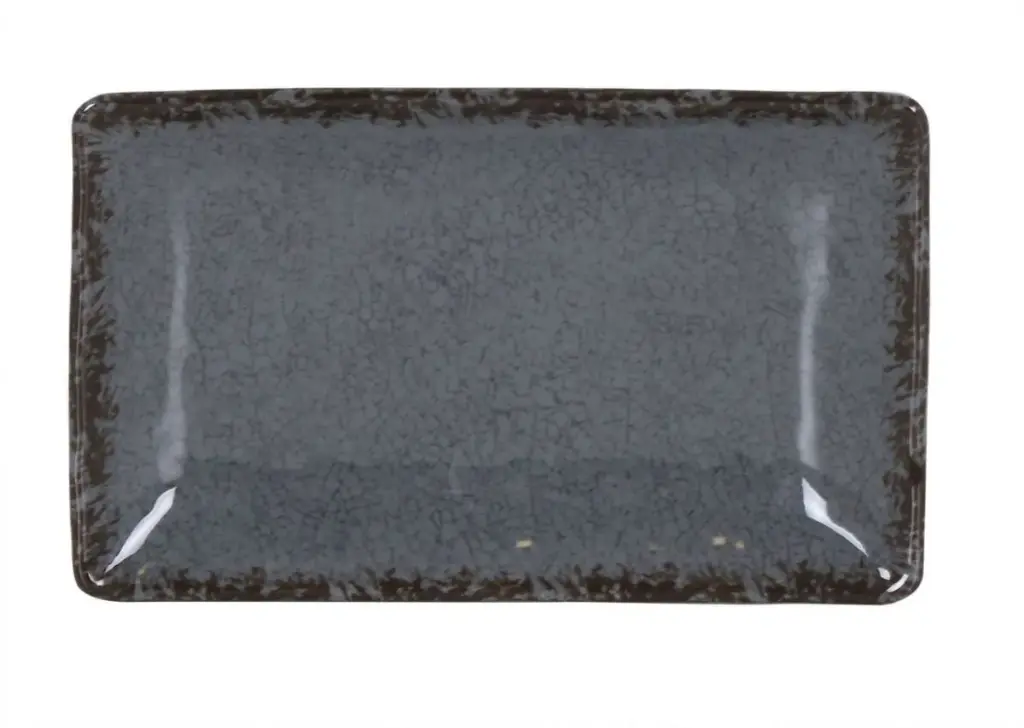 Fuente Rectangular Guayaba Gris Melamina 21,5X13,5X3 Cm.