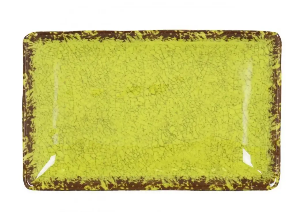 Fuente Rectangular Guayaba Pistacho Melamina 21,5X17X3,5 Cm.