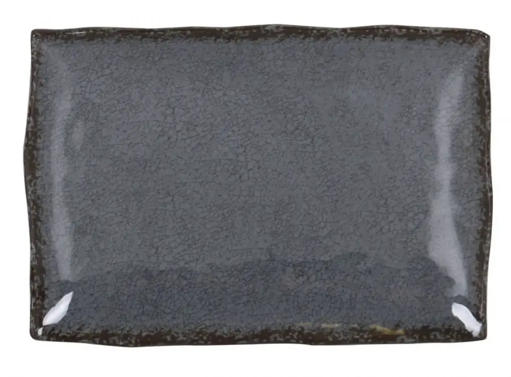 Fuente Rectangular Guayaba Gris Melamina 30X21X3,5 Cm.