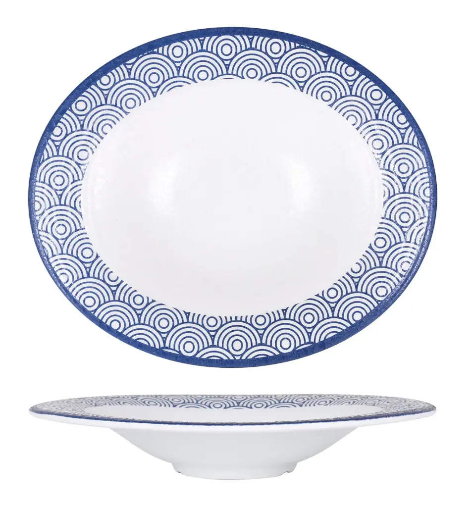 Zz26 Plato Pasta Oval Melamina Tohu Hokkaido 29X24,5 Cm.