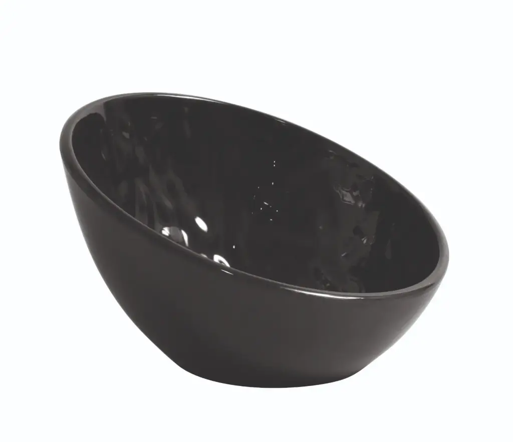 Bol Oval Mamba Negro Melamina 17X16X9,9 Cm.