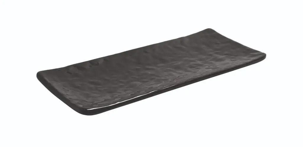 Fuente Rectangular Mamba Negra Melamina 28,8X12,2X2,5 Cm.
