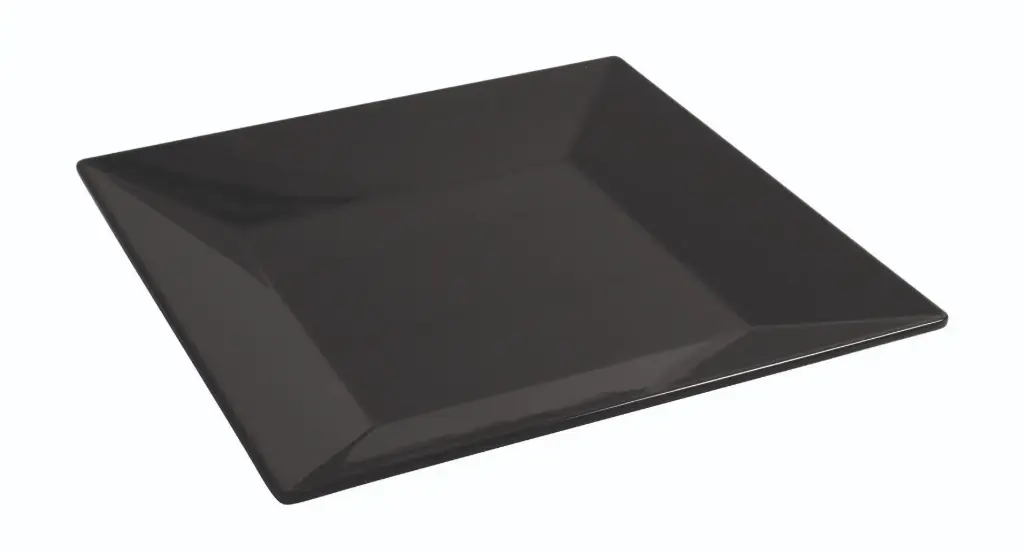 Zz26 Plato Llano Ming Negro Melamina 25,5X25,5X2,8 Cm.