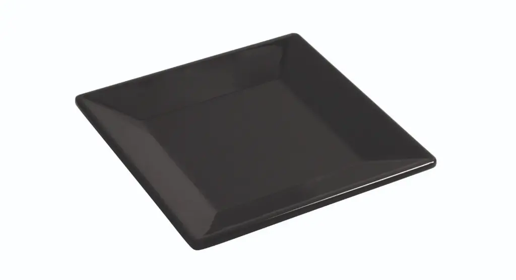 Plato Postre Ming Melamina Negro 20,5X20,5 Cm.