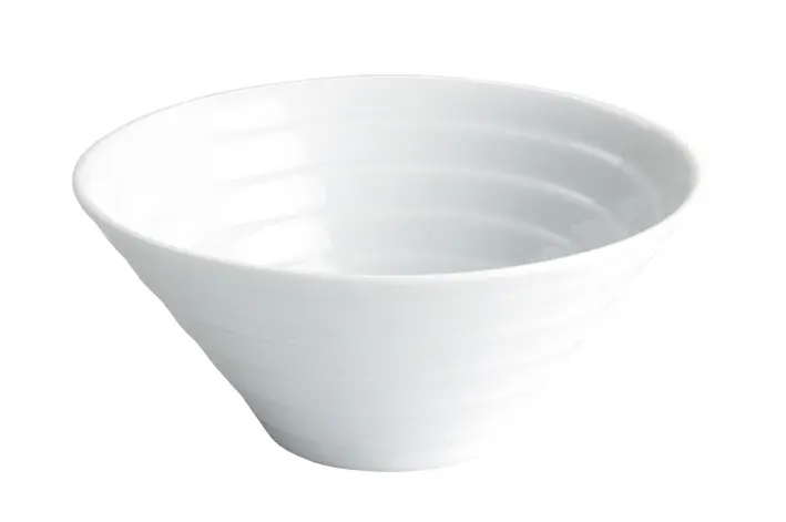 Bol Rayas Porcelana Blanco 14,5X6,5 Cm. / 32 Cl.
